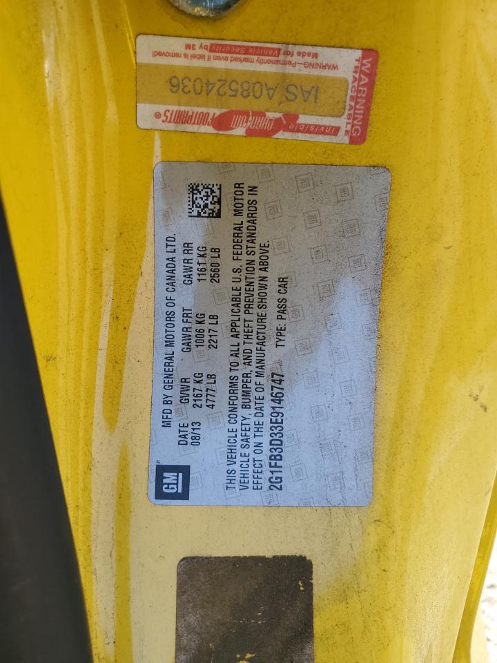 2014 Chevrolet Camaro Lt VIN: 2G1FB3D33E9146747 Lot: 63643654