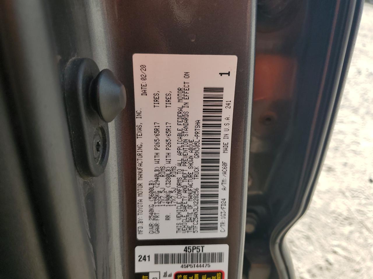 2020 Toyota Tacoma Double Cab VIN: 5TFCZ5AN3LX228256 Lot: 68751234