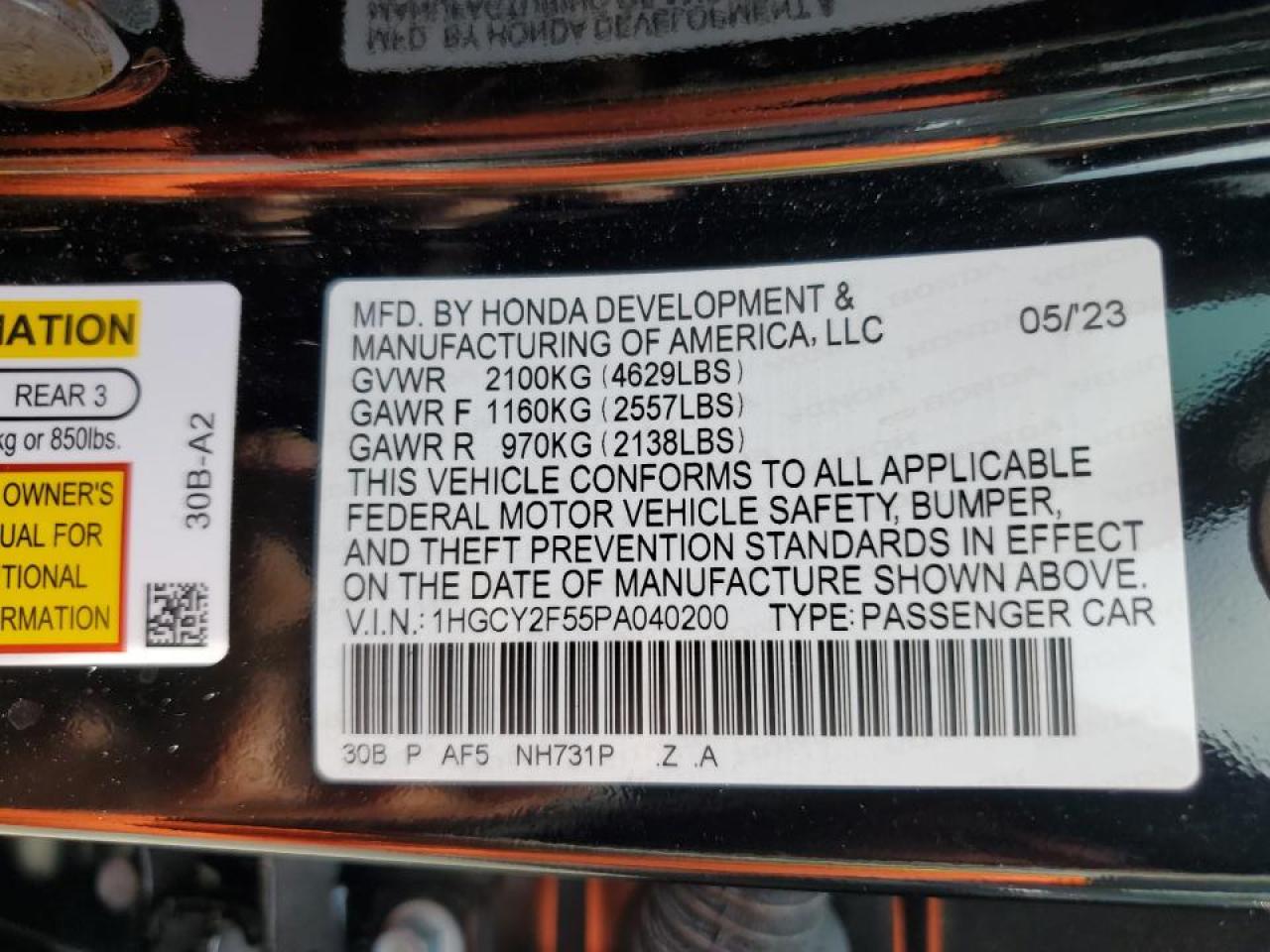 1HGCY2F55PA040200 2023 HONDA ACCORD - Image 14