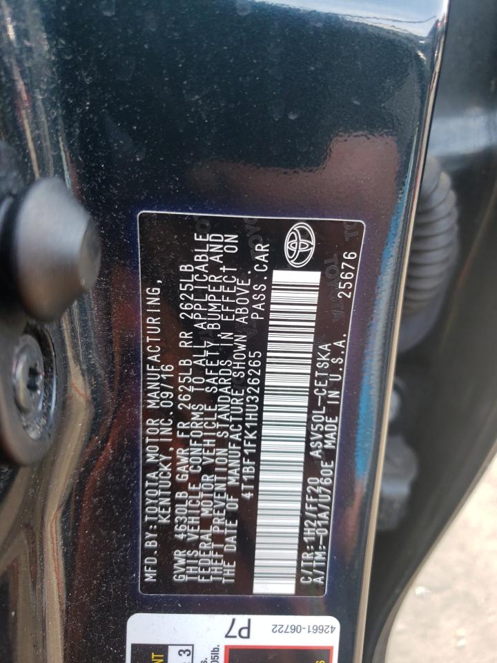 4T1BF1FK1HU326265 2017 Toyota Camry Le