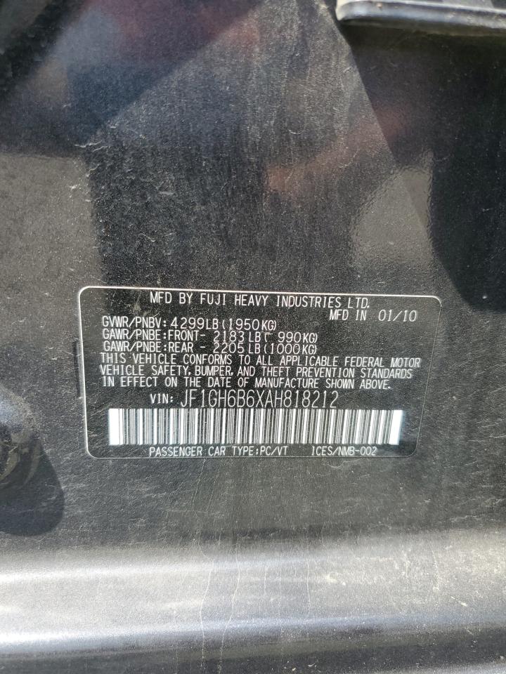 2010 Subaru Impreza 2.5I Premium VIN: JF1GH6B6XAH818212 Lot: 69194524