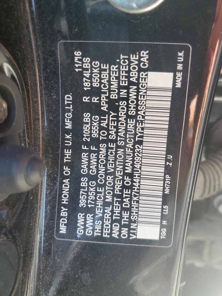 SHHFK7H44HU409232 2017 Honda Civic Sport