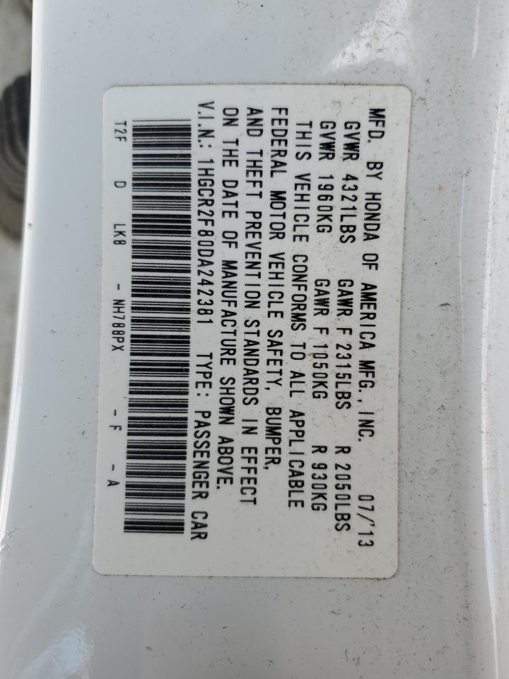 1HGCR2F80DA242381 2013 Honda Accord Exl