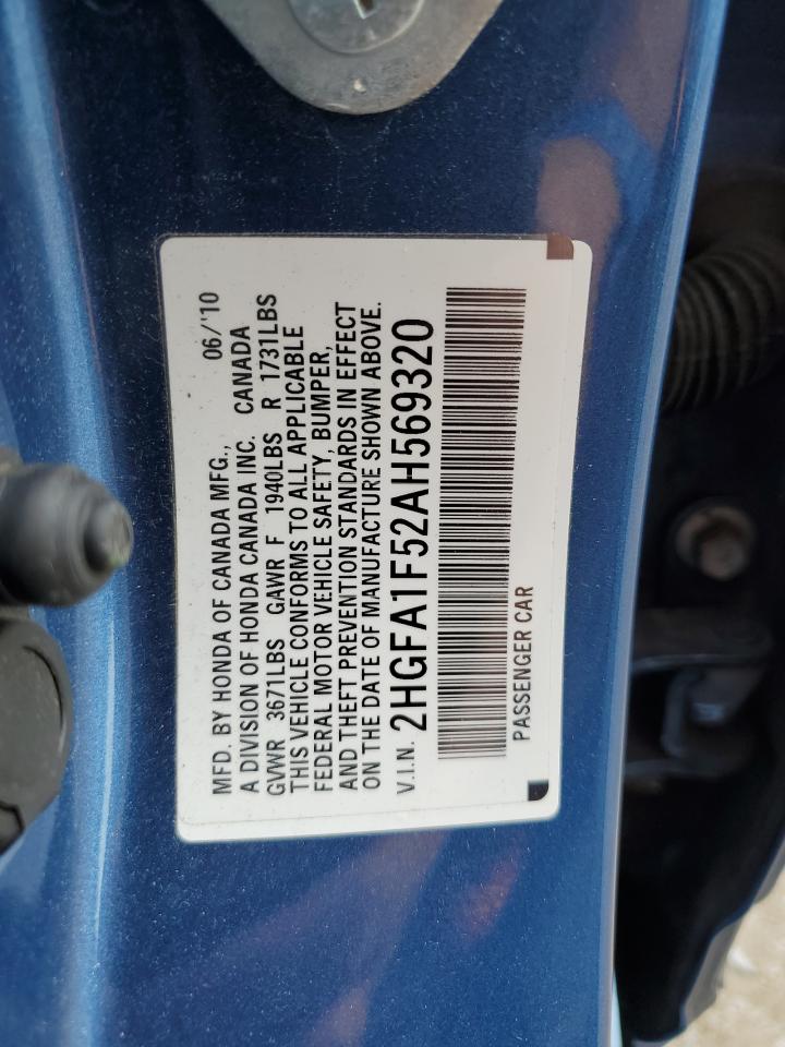 2010 Honda Civic Lx VIN: 2HGFA1F52AH569320 Lot: 67825914