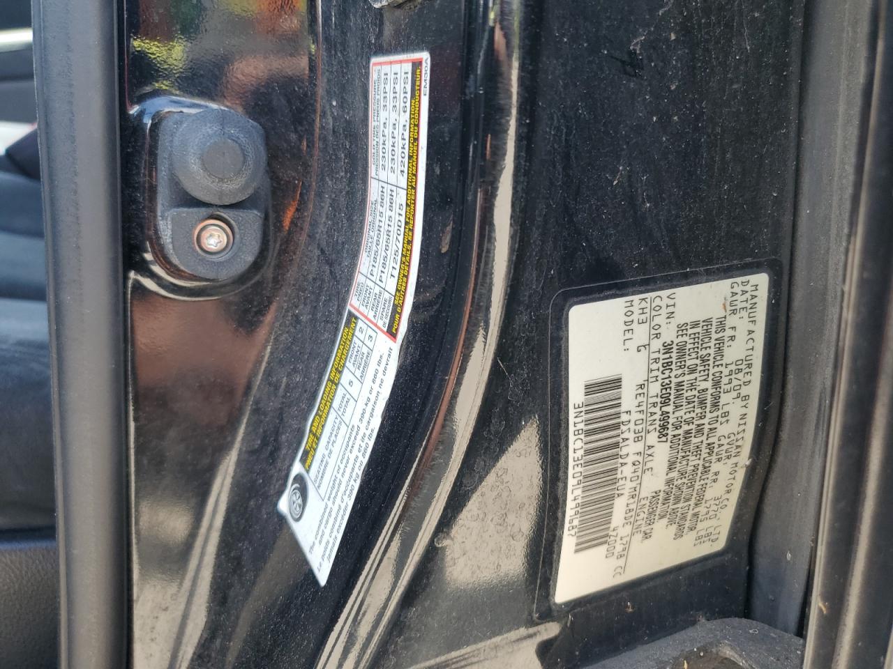 2009 Nissan Versa S VIN: 3N1BC13E09L499687 Lot: 64983164