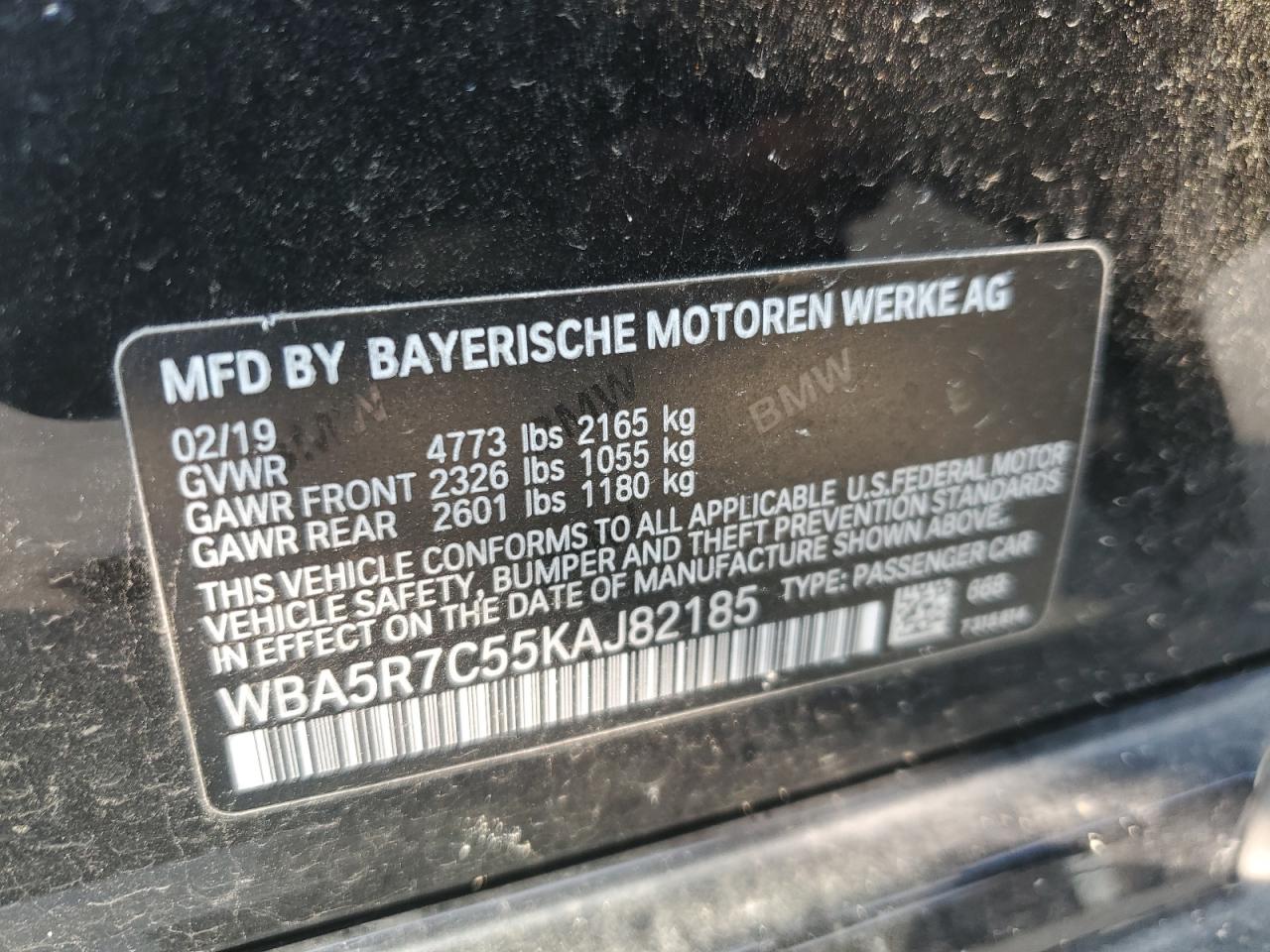 WBA5R7C55KAJ82185 2019 BMW 330Xi