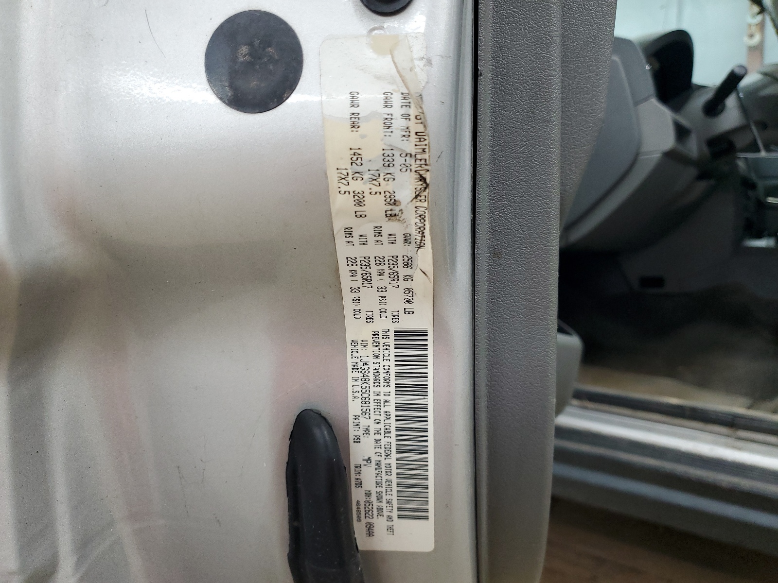 1J4GS48K55C681567 2005 Jeep Grand Cherokee Laredo