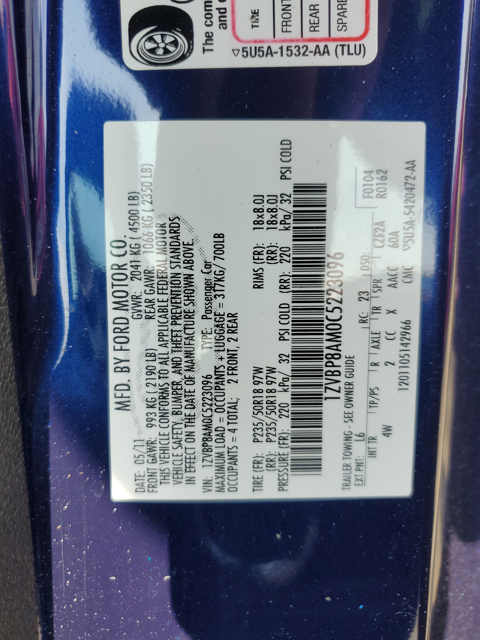 1ZVBP8AM0C5223096 2012 Ford Mustang