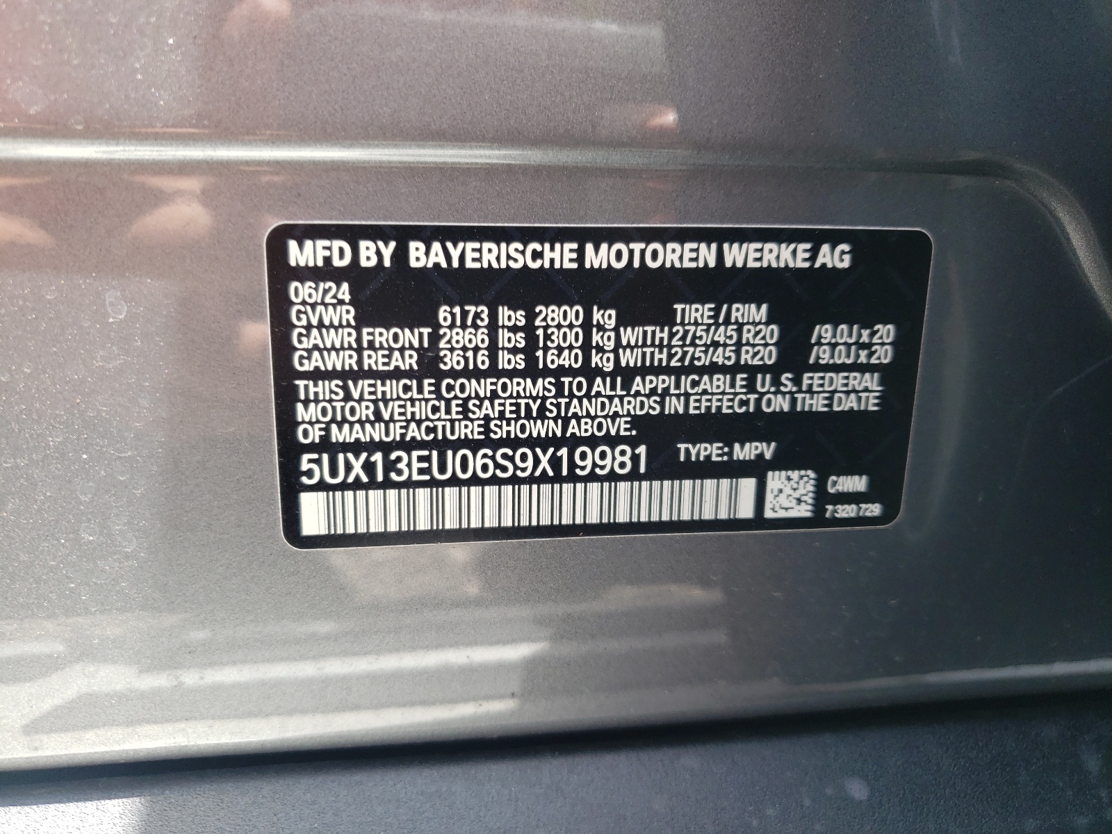 5UX13EU06S9X19981 2025 BMW X5 Sdrive 40I