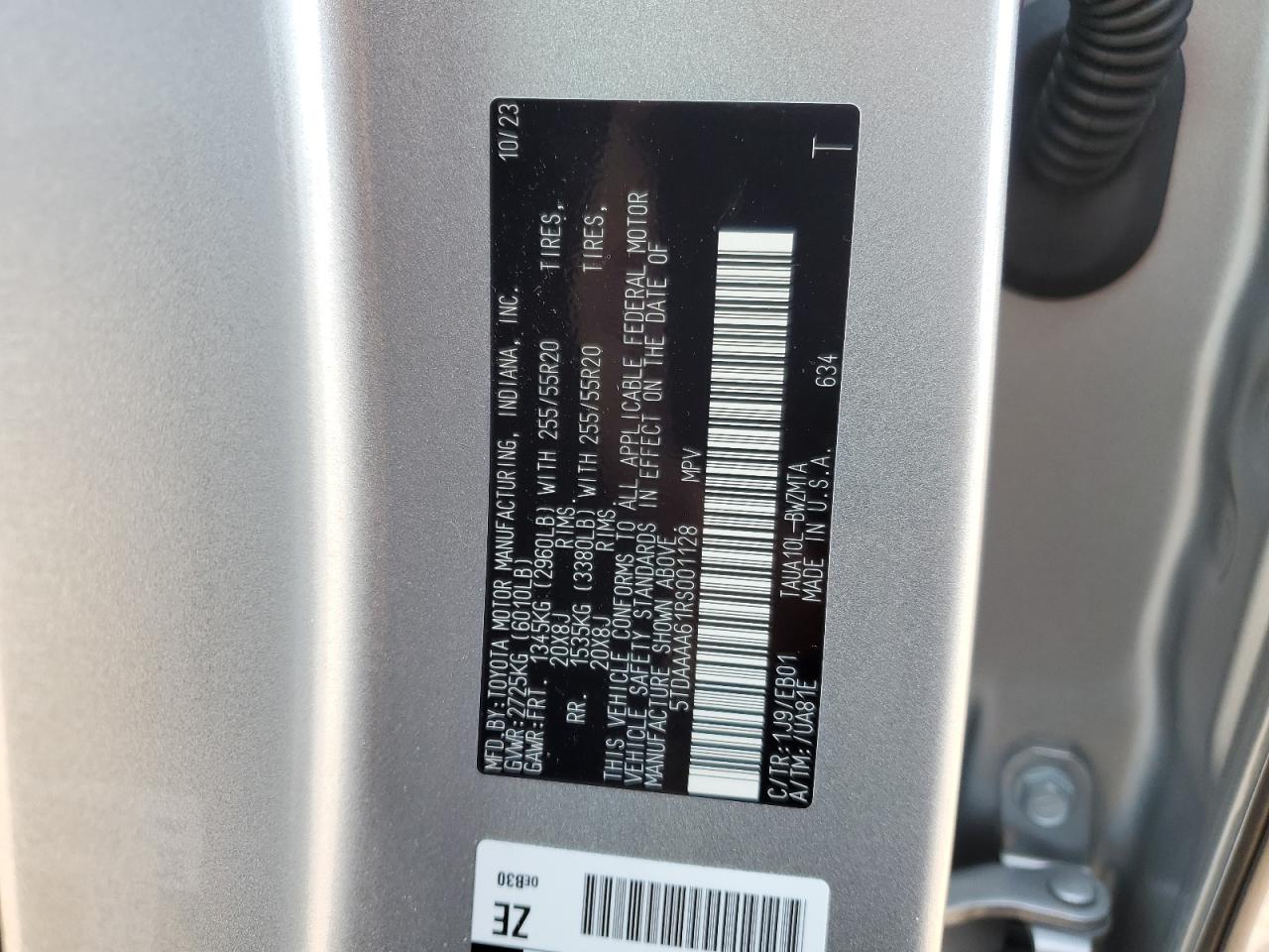 2024 Lexus Tx 350 Base VIN: 5TDAAAA61RS001128 Lot: 65981534