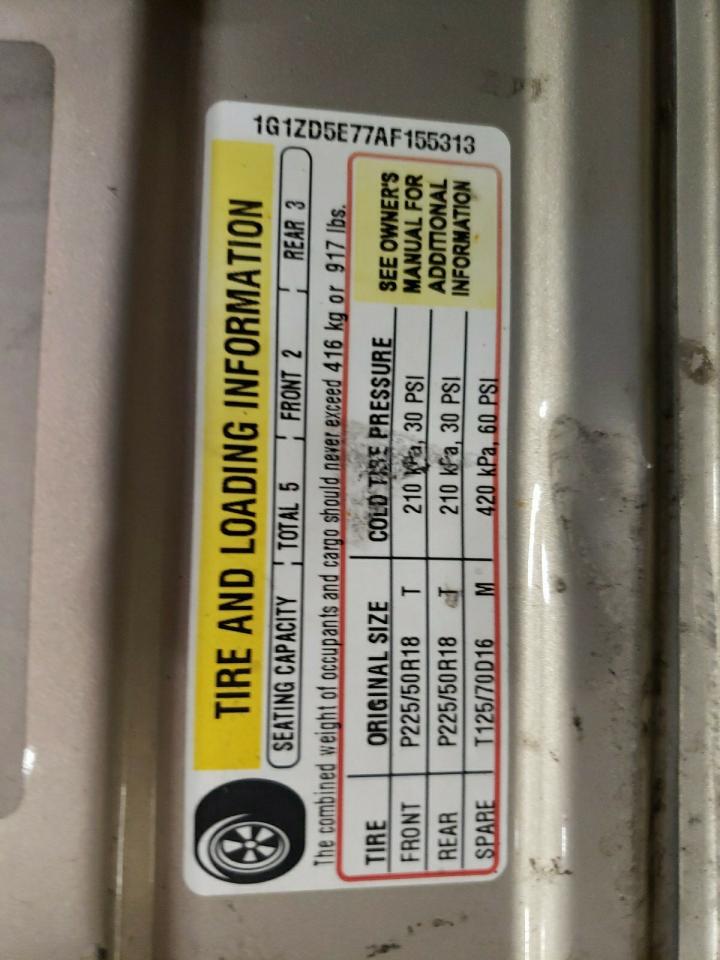 2010 Chevrolet Malibu 2Lt VIN: 1G1ZD5E77AF155313 Lot: 69152694