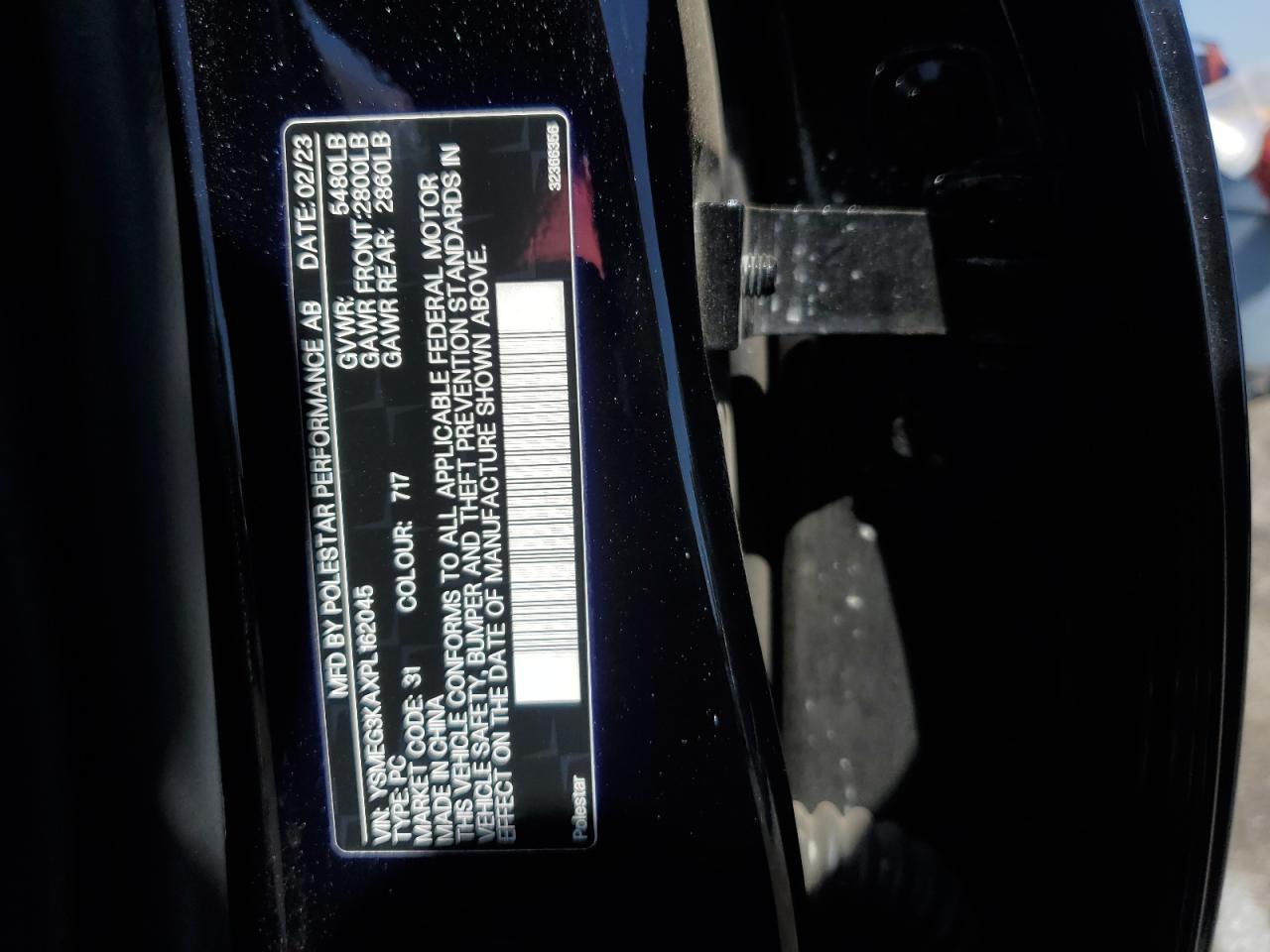 2023 Polestar 2 VIN: YSMEG3KAXPL162045 Lot: 66197284