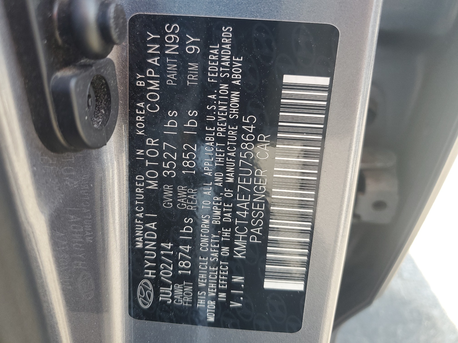 KMHCT4AE7EU758645 2014 Hyundai Accent Gls