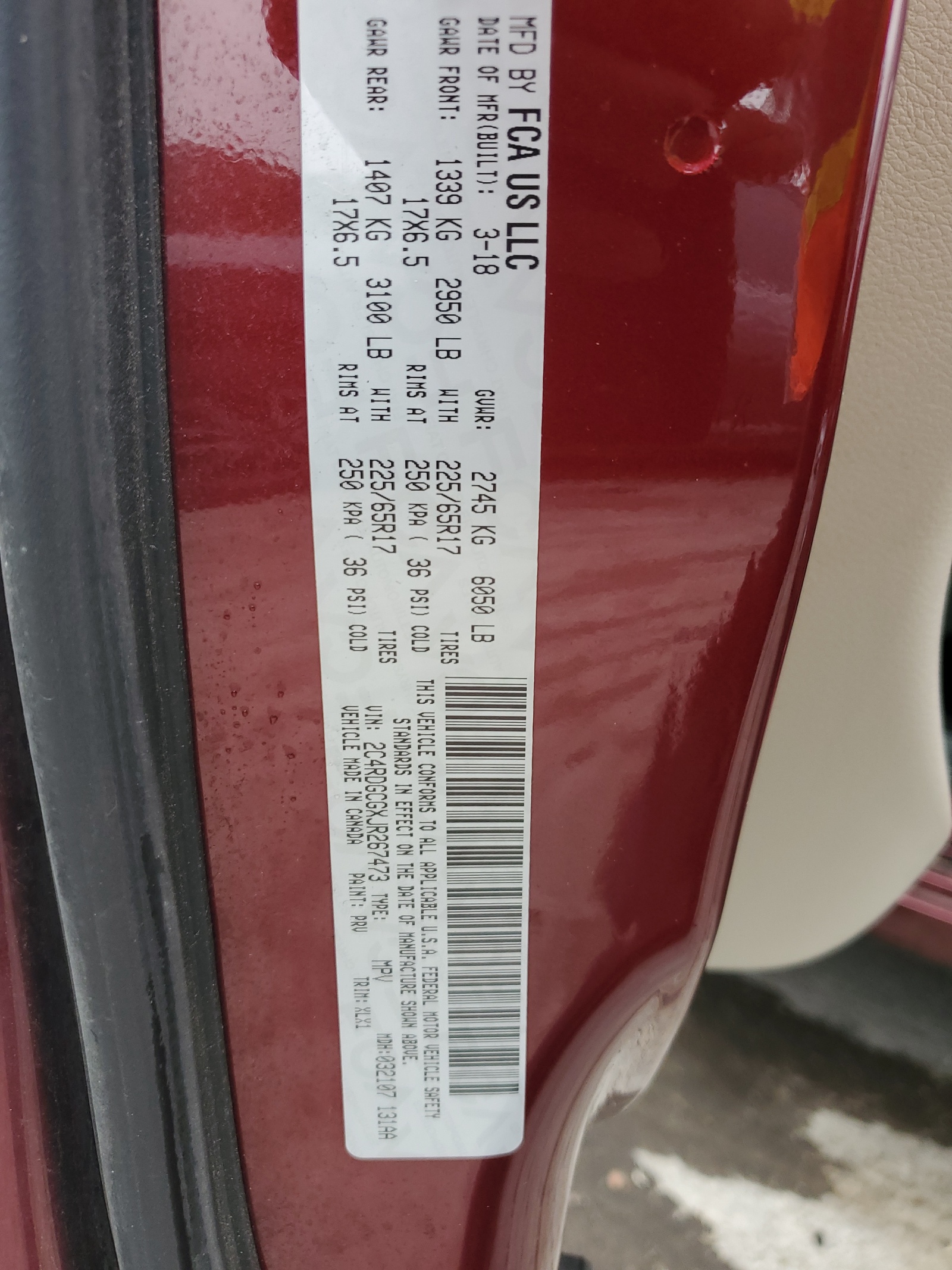 2C4RDGCGXJR267473 2018 Dodge Grand Caravan Sxt