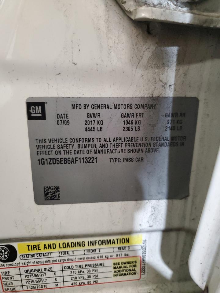 2010 Chevrolet Malibu 2Lt VIN: 1G1ZD5EB6AF113221 Lot: 66077534