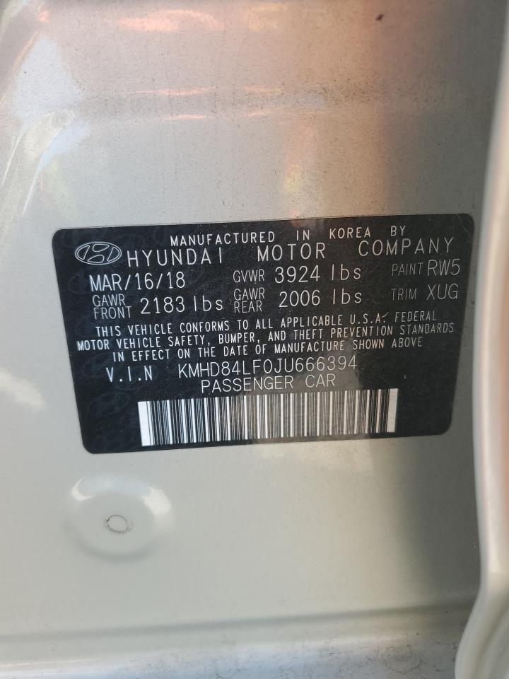 2018 Hyundai Elantra Sel VIN: KMHD84LF0JU666394 Lot: 67681794
