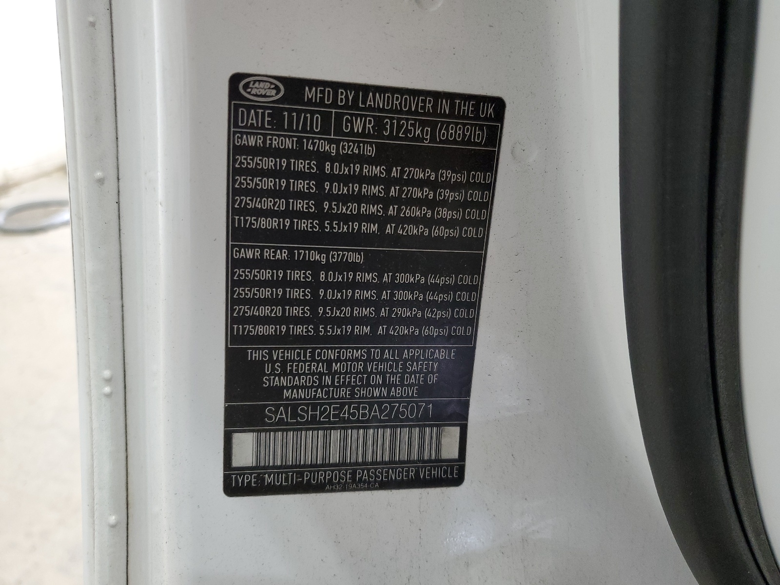 SALSH2E45BA275071 2011 Land Rover Range Rover Sport Sc