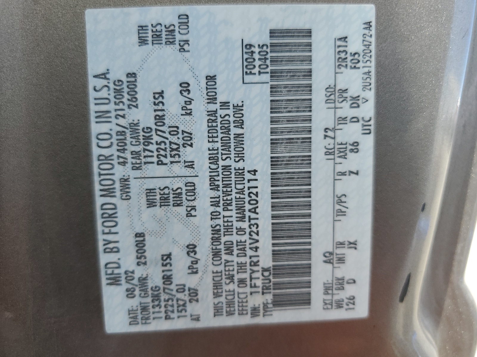 1FTYR14V23TA02114 2003 Ford Ranger Super Cab