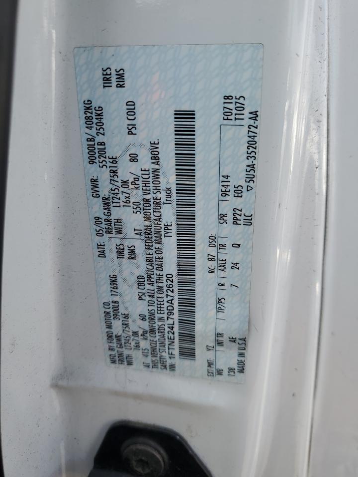 2009 Ford Econoline E250 Van VIN: 1FTNE24L79DA72620 Lot: 66633854