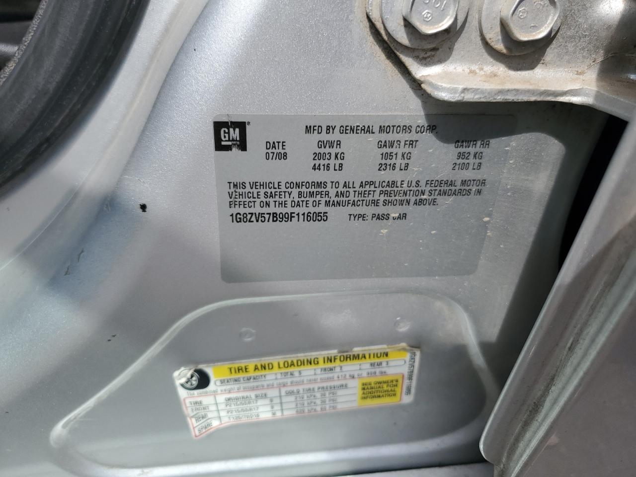 1G8ZV57B99F116055 2009 Saturn Aura Xr