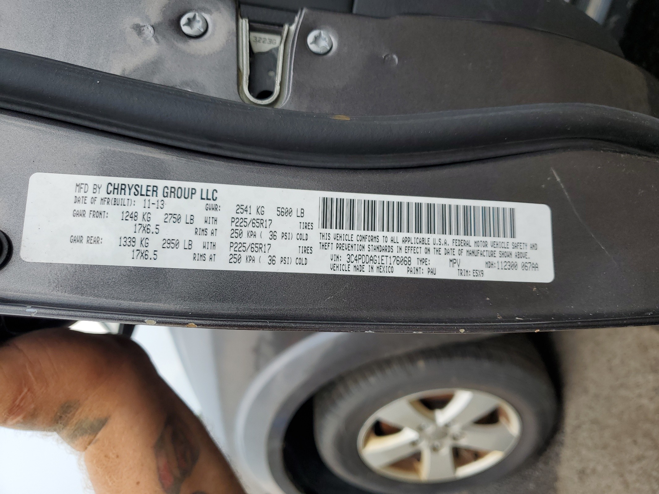 3C4PDDAG1ET176068 2014 Dodge Journey Se