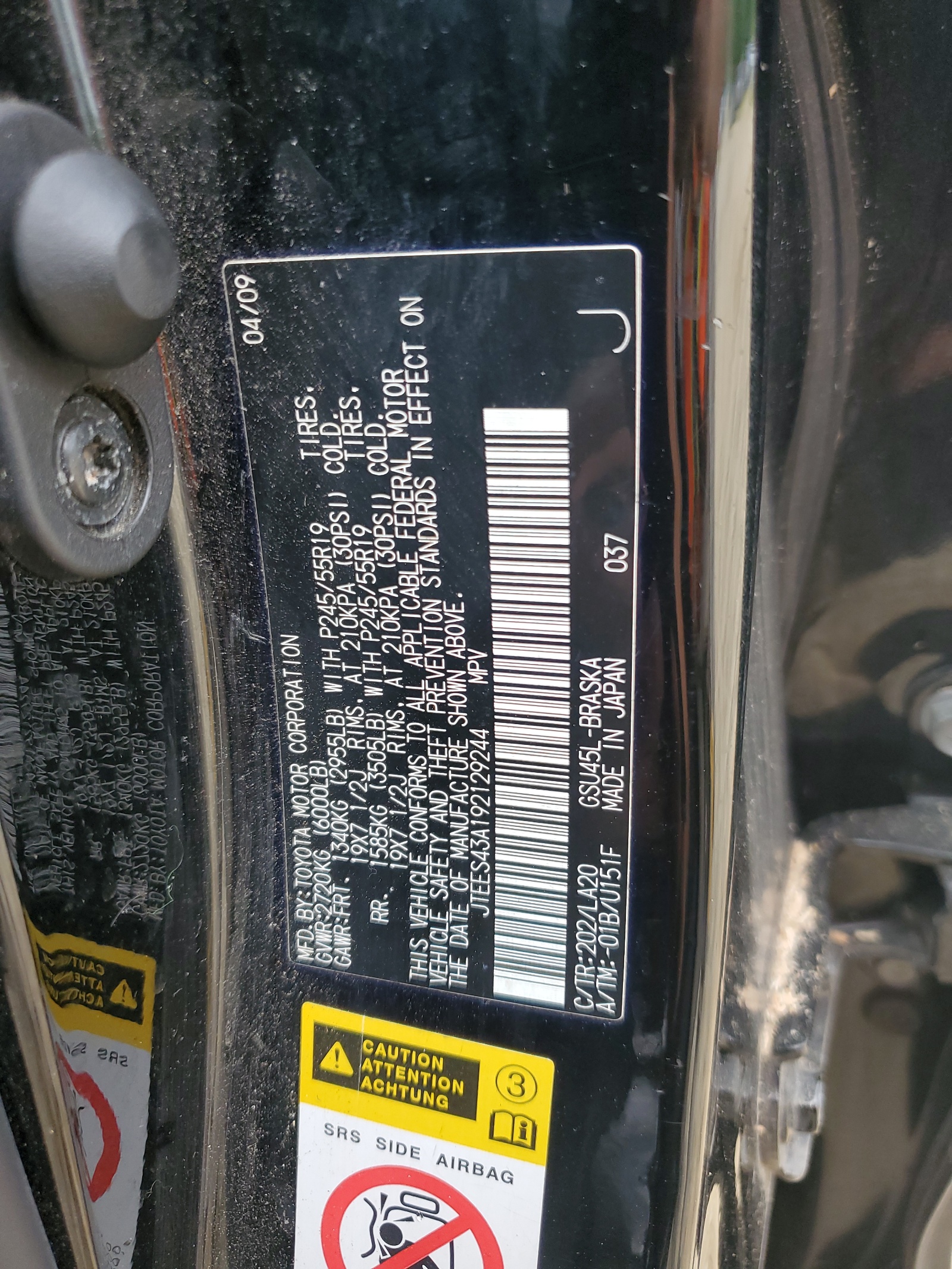 JTEES43A192129244 2009 Toyota Highlander Sport