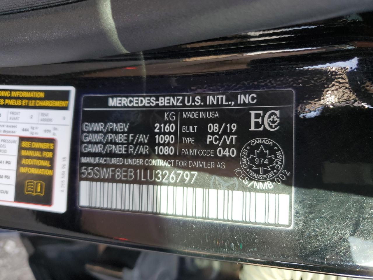 55SWF8EB1LU326797 2020 MERCEDES-BENZ C CLASS - Image 12