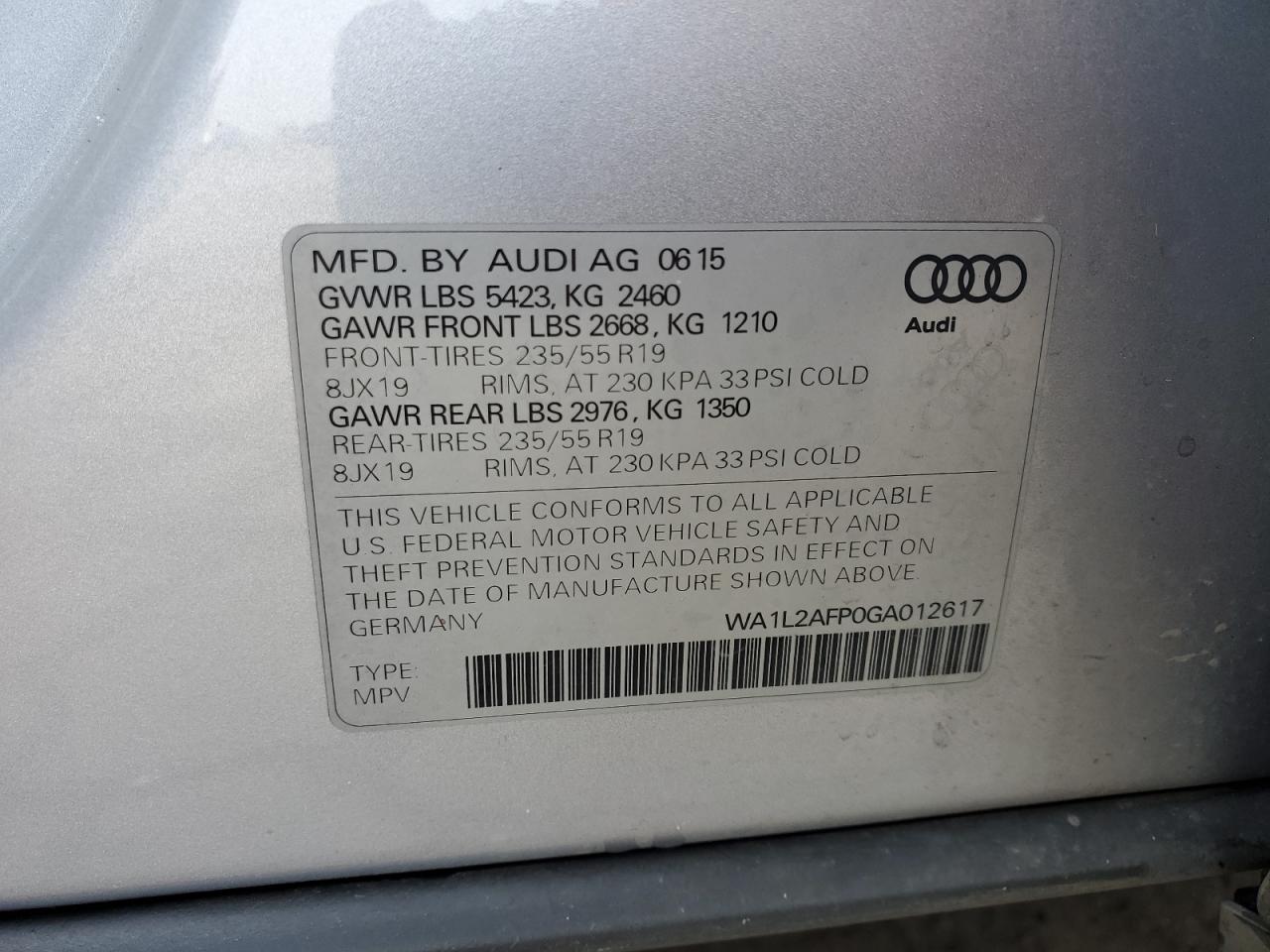 WA1L2AFP0GA012617 2016 AUDI Q5 - Image 14