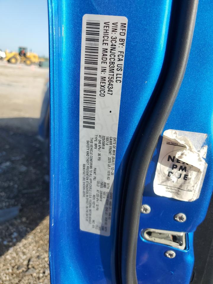 2021 Jeep Compass Limited VIN: 3C4NJCCB3MT564347 Lot: 66803094