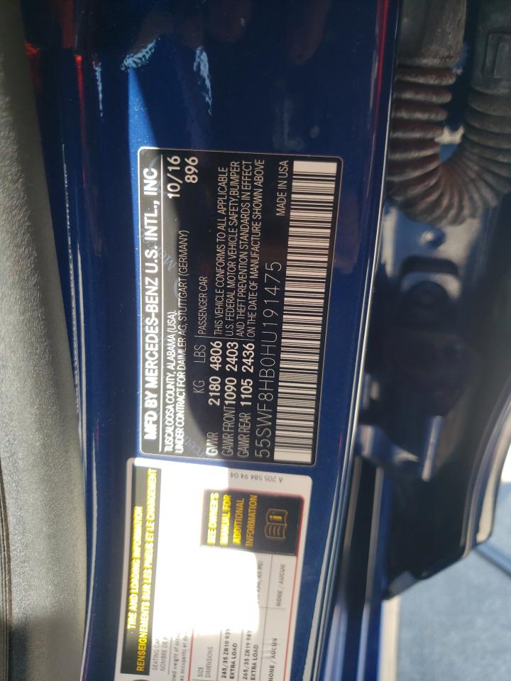 2017 Mercedes-Benz C 63 Amg-S VIN: 55SWF8HB0HU191475 Lot: 67522974