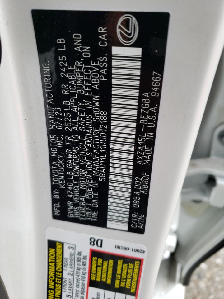 2024 Lexus Es 250 Base VIN: 58AD11D11RU012188 Lot: 65848804