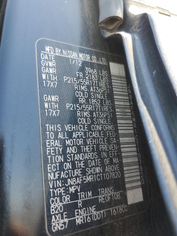 2012 Nissan Juke S VIN: JN8AF5MR1CT107820 Lot: 66349344