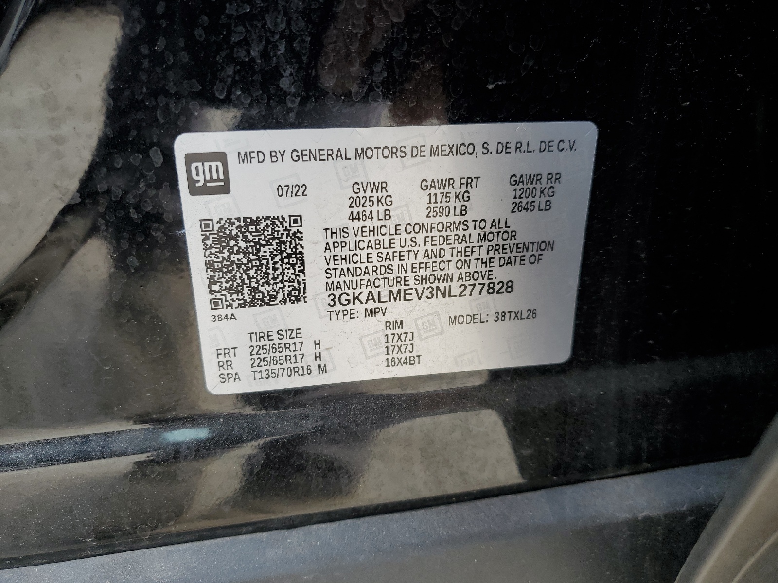 3GKALMEV3NL277828 2022 GMC Terrain Sle