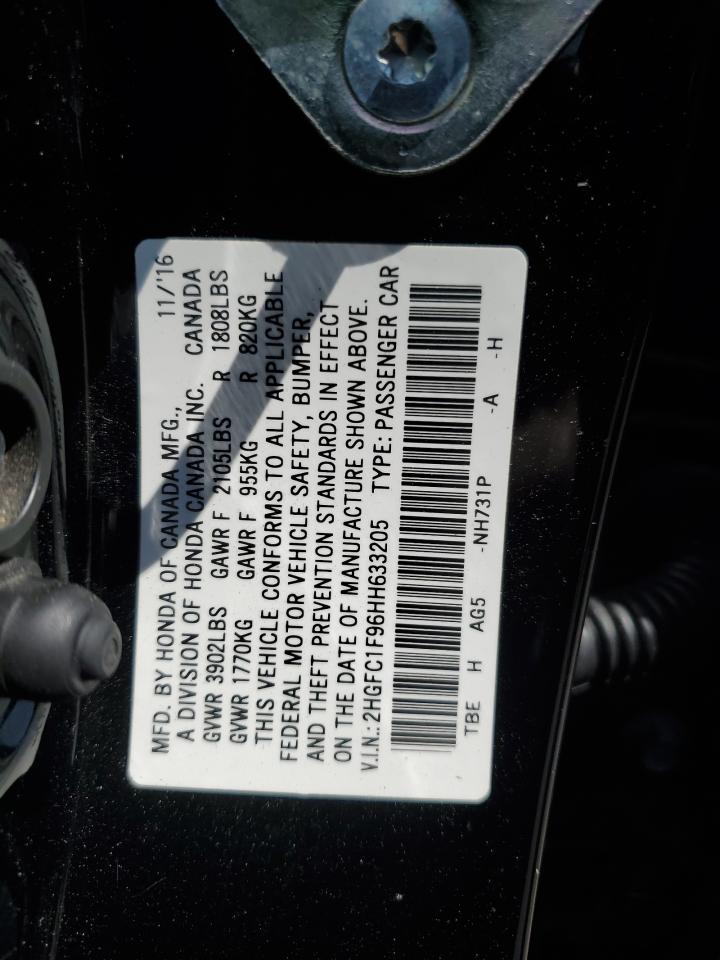 2HGFC1F96HH633205 2017 Honda Civic Touring