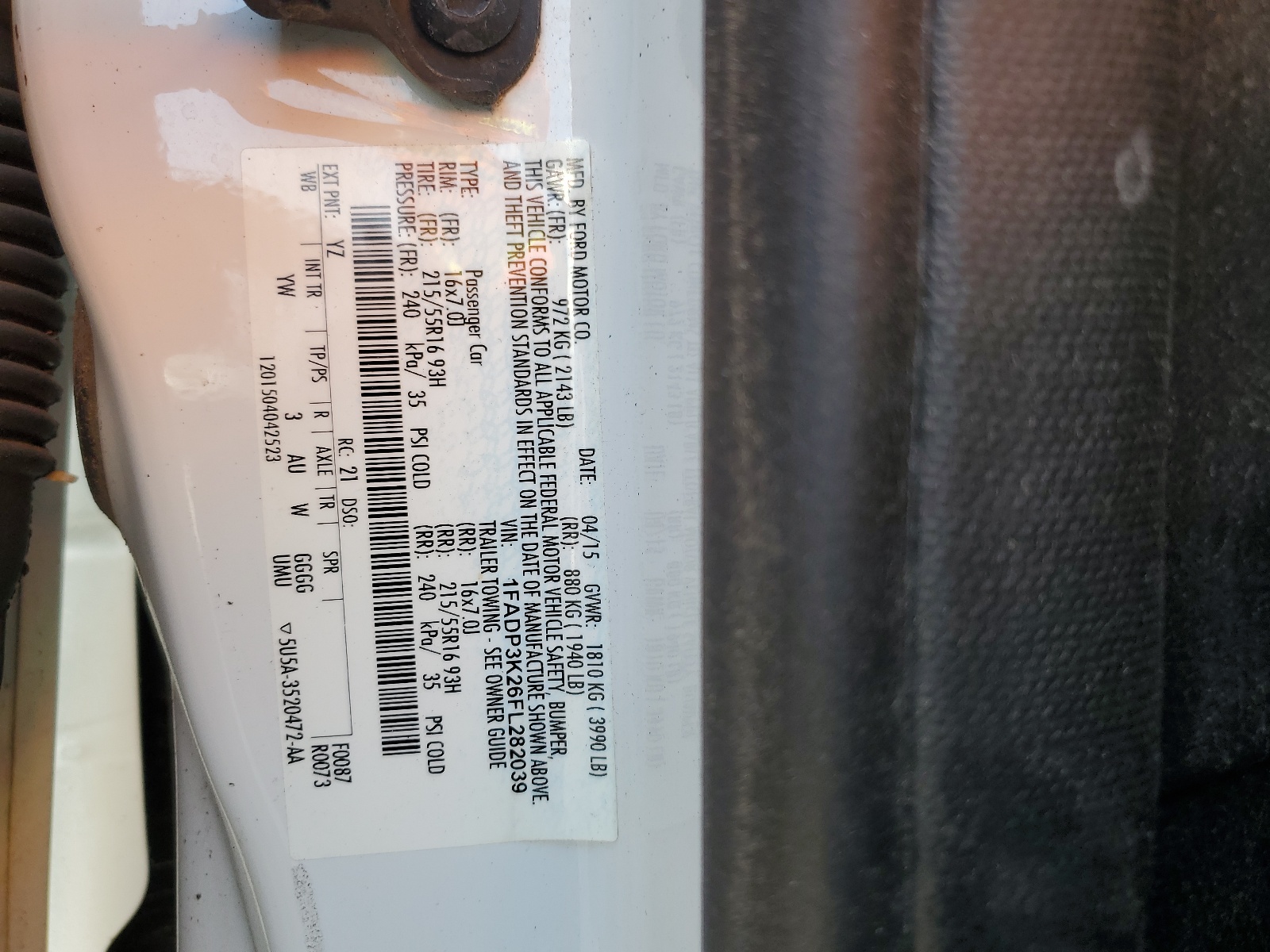 1FADP3K26FL282039 2015 Ford Focus Se