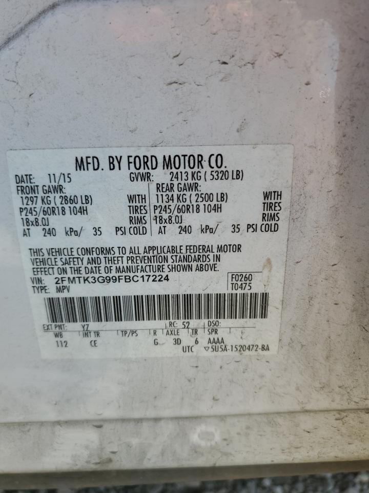 2FMTK3G99FBC17224 2015 Ford Edge Se