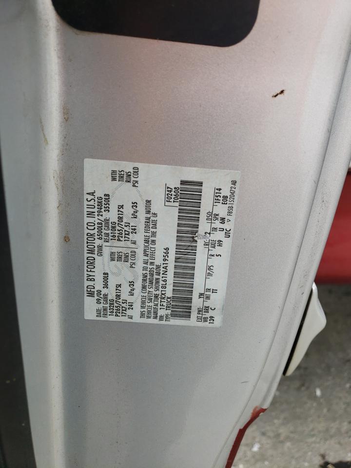 2001 Ford F150 VIN: 1FTRX18L61NA19566 Lot: 65837344