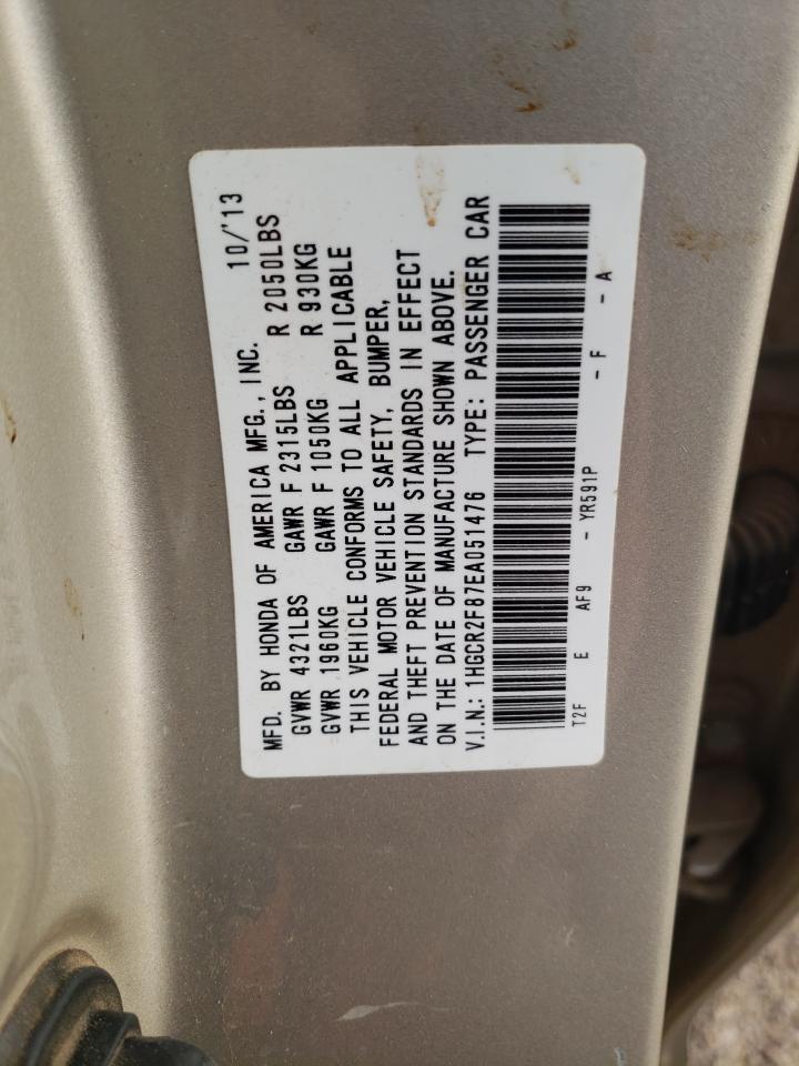 1HGCR2F87EA051476 2014 Honda Accord Exl