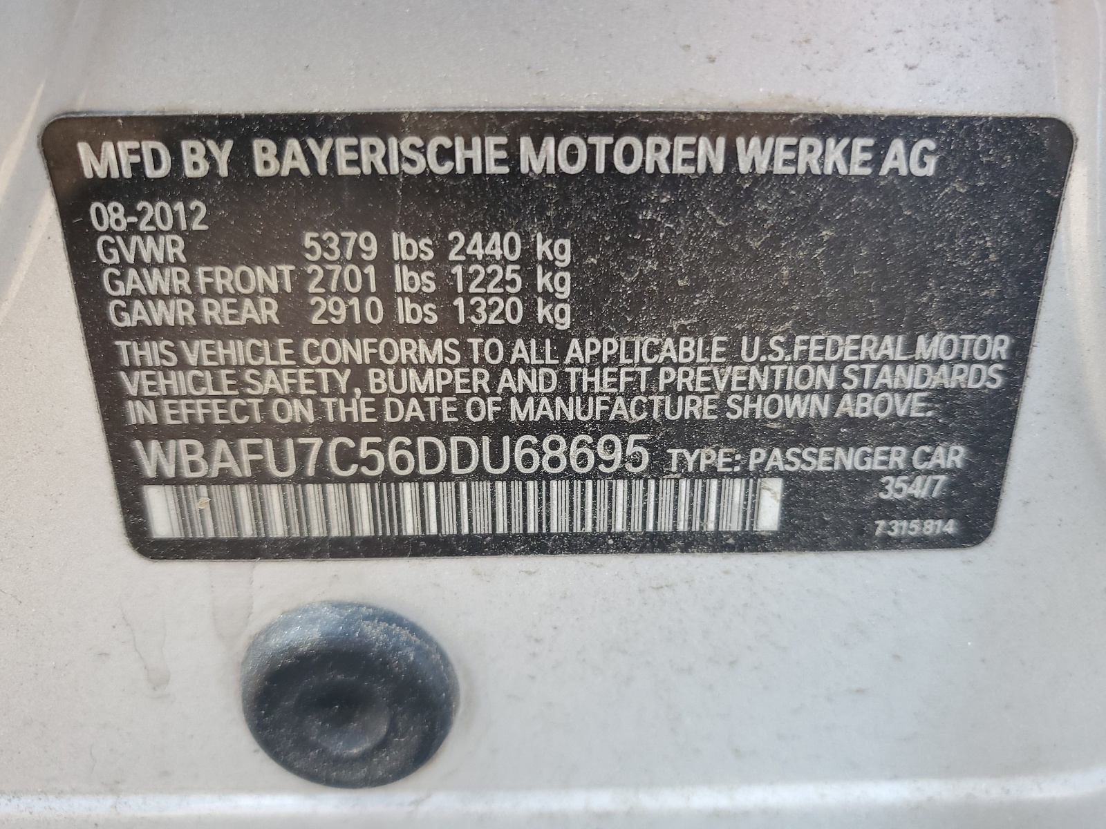 WBAFU7C56DDU68695 2013 BMW 535 Xi