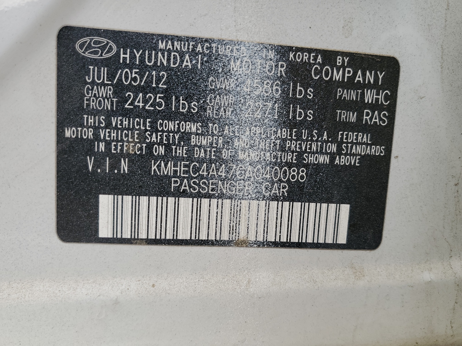 2012 Hyundai Sonata Hybrid vin: KMHEC4A47CA040088