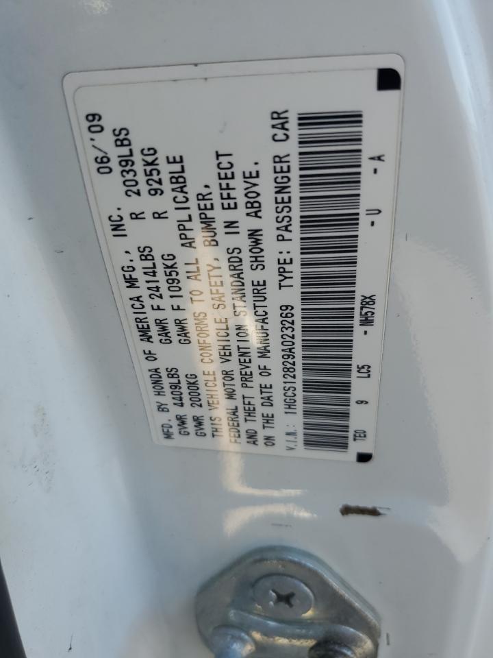 1HGCS12829A023269 2009 Honda Accord Exl