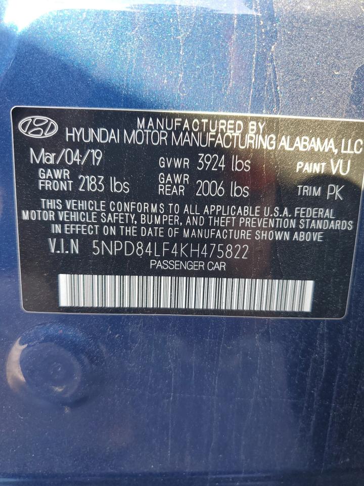 5NPD84LF4KH475822 2019 Hyundai Elantra Sel