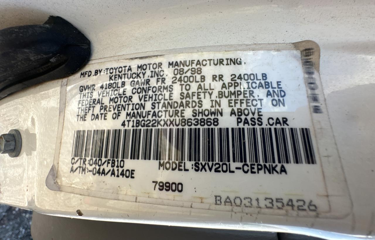 1999 Toyota Camry Ce VIN: 4T1BG22KXXU863868 Lot: 68697074