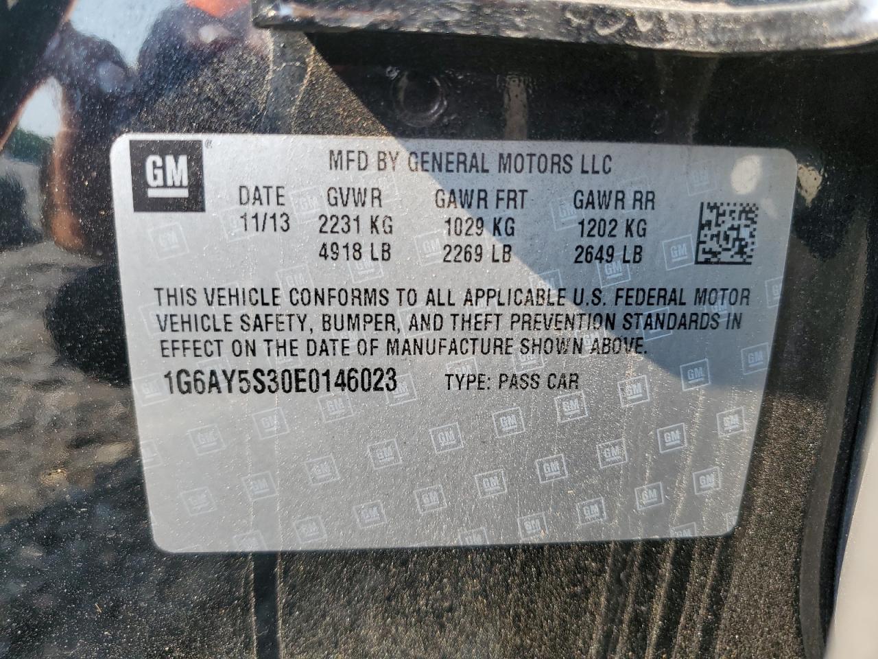 2014 Cadillac Cts Performance Collection VIN: 1G6AY5S30E0146023 Lot: 66190504