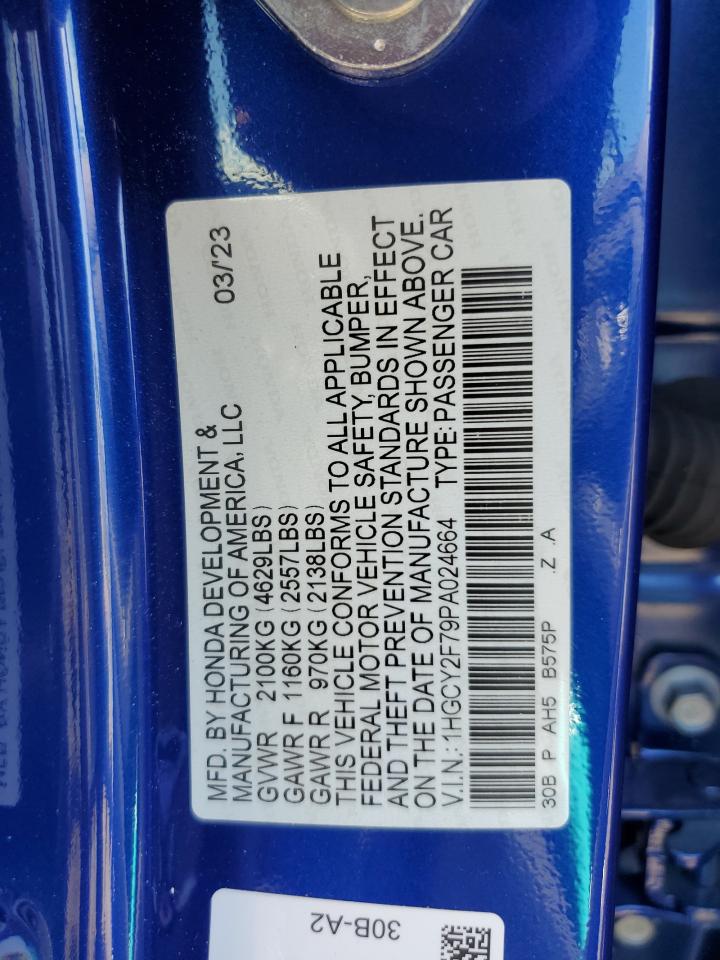 2023 Honda Accord Hybrid Sport-L VIN: 1HGCY2F79PA024664 Lot: 65961344