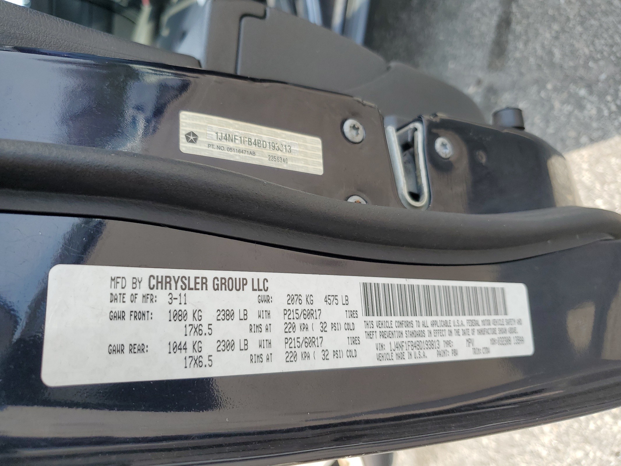 1J4NF1FB4BD193813 2011 Jeep Compass Sport