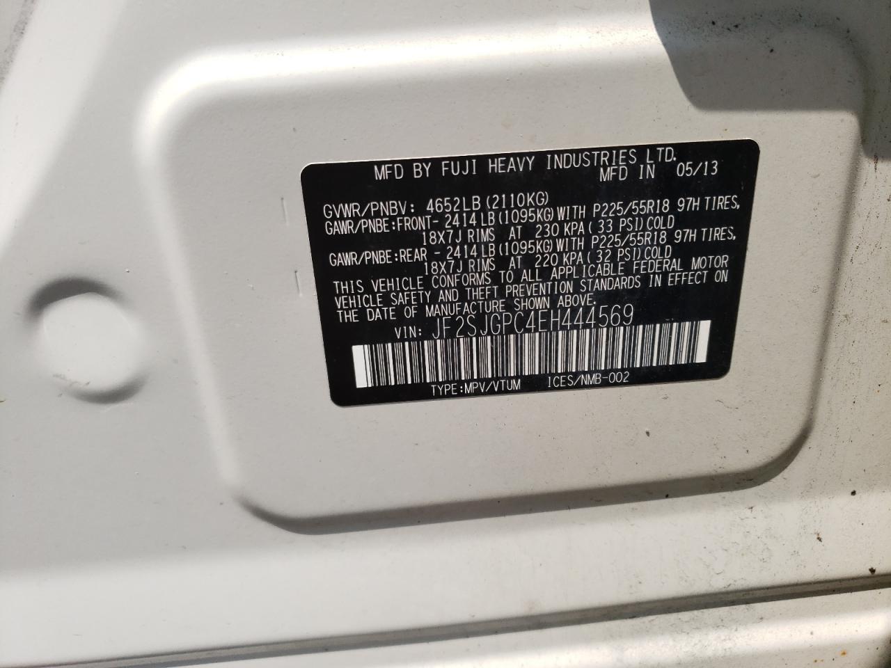 2014 Subaru Forester 2.0Xt Touring VIN: JF2SJGPC4EH444569 Lot: 65436114