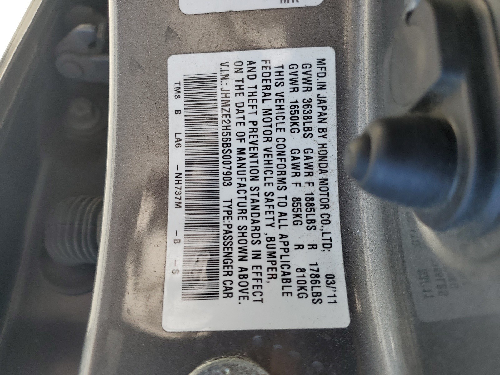 JHMZE2H56BS007903 2011 Honda Insight Lx