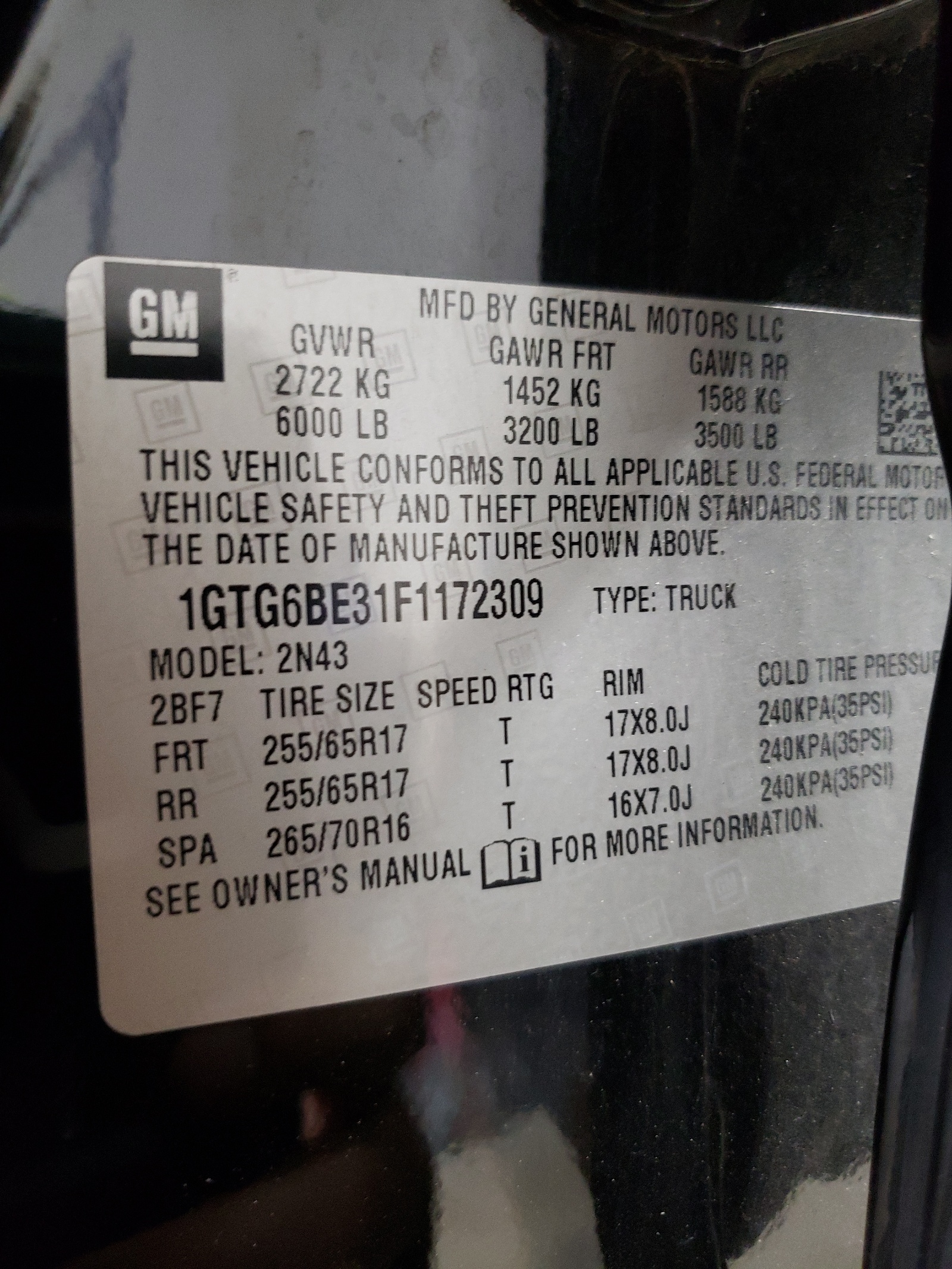 1GTG6BE31F1172309 2015 GMC Canyon Sle