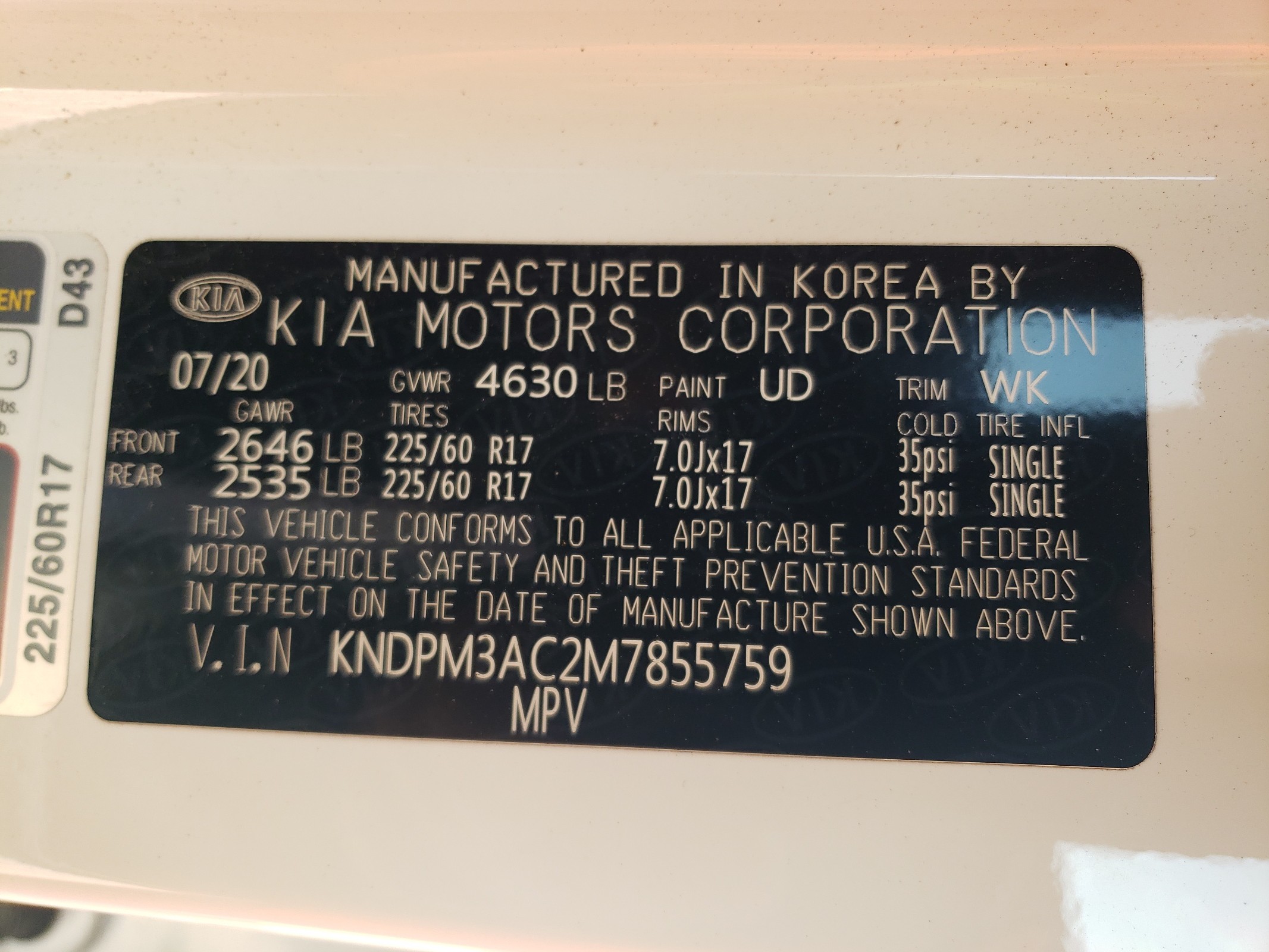 KNDPM3AC2M7855759 2021 Kia Sportage Lx